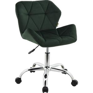 SHOP YOLO-bureaustoel-Moderne Eris gewatteerde draaibare stof thuiskantoor bureau computerstoel-in hoogte verstelbaar-fluweel-groen