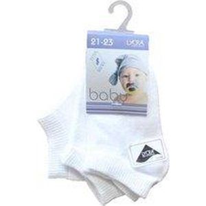Baby sneaker sokjes - 12 paar witte enkel kousen - naadloos - maat 19/20