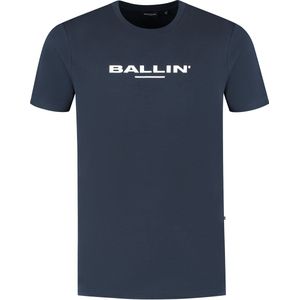 Ballin Amsterdam - Heren Regular fit T-shirts Crewneck SS - Navy - Maat XS