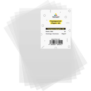 Tritart Transparant papier wit DIN A2 | 20 vellen 100 g/m² | papier transparant