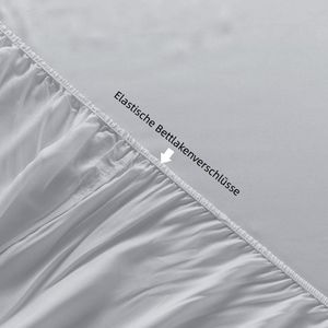 Hoeslaken 200 x 200 cm, voor boxspring, lichtgrijs, bamboe, 35 cm diep hoeslaken voor hoge matrassen, topper, superzacht als Egyptisch katoen, hypoallergeen en ademend