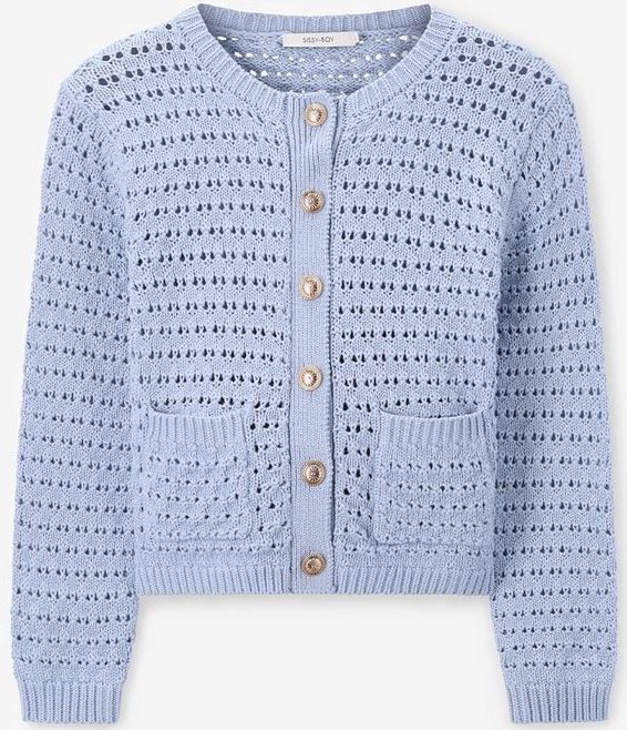 Sissy-Boy - Gebreid Vest - Lichtblauw - Regular Fit