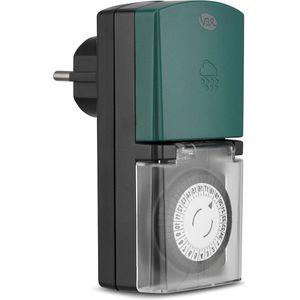 Tijdschakelaar voor binnen en buiten - mechanisch - 48 tijden per dag - 30 minuten - 3680 W - zwart