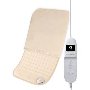Seranova Elektrisch Warmtekussen - Inclusief Hoes - Rug/ Voeten/ Nek/ Schouders/ Buik - Heating Pad - Verwarmingskussen - 60x30cm - Crème Beige