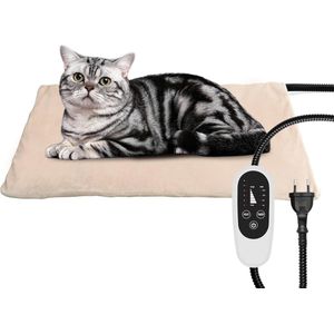 Verstelbare elektrische deken voor honden 45x40 cm - warmte deken met timer en 6 temperatuurniveaus