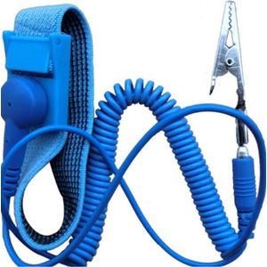 Antistatische ESD Polsband - Blauw - Voor PC en Smartphone