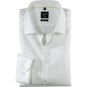 OLYMP No. Six super slim fit overhemd - off white twill - Strijkvriendelijk - Boordmaat: 45