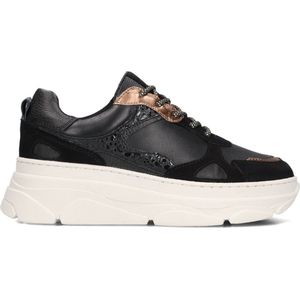 Omoda Jana Sneakers - Leren Sneaker - Dames - Zwart - Maat 43