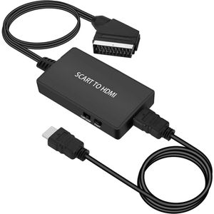 SCART naar HDMI Adapter - met HDMI-kabel - Video Adapter - voor Sky/DVD/STB - speelt HDTV af - Scart naar HDMI Converter HD 1080p/720P - SCART kabel en HDMI Kabel