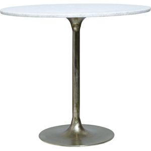 PTMD Luxe marmeren bijzettafel op gouden metalen voet - tafel rond 65 hoogte 52