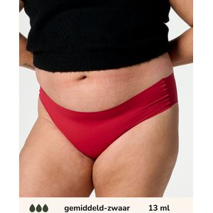 Moodies incontinentie ondergoed - hiphugger laser-cut - gemiddeld/zwaar kruisje - maat XL - Rood