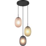 TRIO FACETTE - Hanglamp - Zwart mat - excl. 3x E27 4 W - Plafondbevestiging - In hoogte verstelbaar