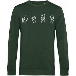 7431 - Sweater - Gebarentaal; Love-Forest Green-XL