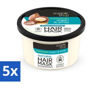 Organic Shop - Haarmasker Argan & Amla - Herstellend en Verzorgend - 250 ml - Bulkverpakking - 5 stuks