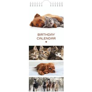 Lannoo Graphics - Birthday Calender - Verjaardagskalender - MY FAVOURITE FRIENDS - Pets - 4Talig - 130 x 325 mm