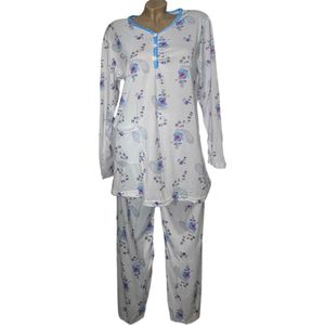 FINE WOMAN® Dames Pyjama 2299 M 38-40 wit/blauw