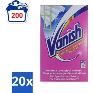 Vanish Gordijnen - Waspoeder - Voor Gordijnen & Vitrage - 10 Wasbeurten - Bulkverpakking - 20 stuks