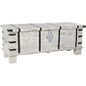 Kist DKD Home Decor Metaal Wit Mangohout (116 x 40 x 45 cm)