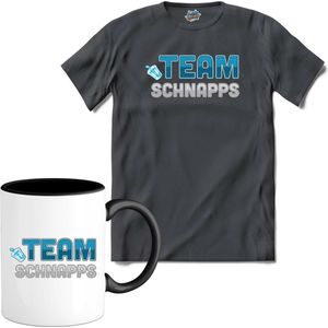 Team Schnapps | Grappige apres ski dank shirt | Wintersport kleding - T-Shirt met mok - Unisex - Mouse Grey - Maat M
