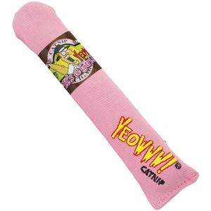 Yeowww! Sigaar Kicker - Catnip Kattenkruid Speeltje voor Katten - Roze - 18 cm