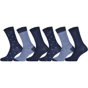 Sokken - Deluxe - Blauw - 6 Paar - Maat 39-42