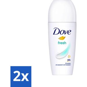 Dove Fresh - Deodorant Roll-on - Anti-Transpirant - 50 ml - Voordeelverpakking - 2 stuks