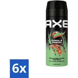 AXE - Deodorant Spray - Jungle Fresh - Tropische Geur - Verfrissend - 150 ml - Voordeelverpakking - 6 stuks
