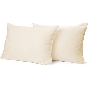 Kussensloop Hotelsluiting Percal Katoen - ivoor 60x70cm - Kussenslopen set van 2 stuks
