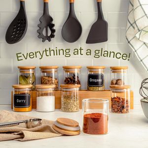 Kruidenpotjes - Set van 10 120ml - met Labels om te labelen - Luchtdicht - Vaatwasmachinebestendig - keuken organisatie - kruidenpotjes voor specerijen - kruiden & thee