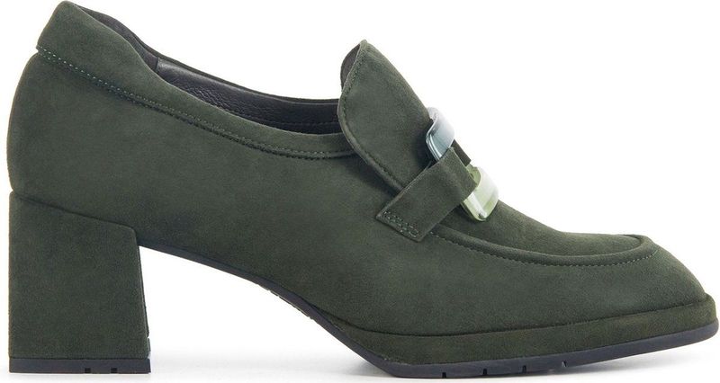 Softwaves Instappers Dames - Instapschoenen / Damesschoenen - Suède - 8.80.01 - Groen - Maat 36