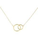 Lucardi - Ketting met Hanger Cirkels - Geelgoud - 14 Karaat Goud - 45 cm