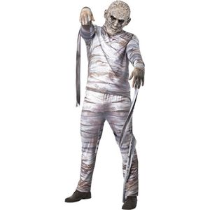 Smiffy's - Mummie Kostuum - Ingewikkelde Mummie Zombie - Man - Grijs - Large - Halloween - Verkleedkleding