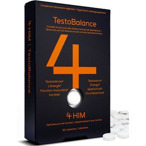 4HIM - TestoBalance - Testosteron Supplementen - 60 Tabletten - Met Zink en L-Arginine