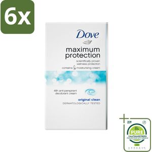 Dove Deodorant Stick - Maximum Protection - Original Clean - 45 ml - Voordeelverpakking - 6 stuks - Anti-transpirant - Deodorant