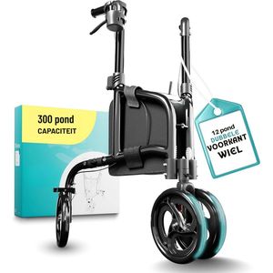 3-Wiel Rollator - Lichtgewicht - Opvouwbaar - Aluminium - Voor Binnen - Dubbele Voorwielen