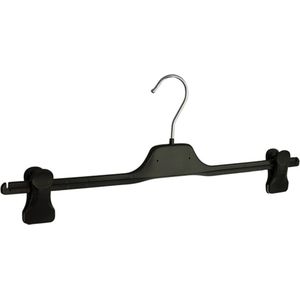 De Kledinghanger Gigant - Knijperhanger - Volwassenen - PGC50 - 10 Stuks - Kunststof - Zwart - Verschuifbare Anti-slip knijpers - 50 cm - Rokhanger - Broekhanger - Pantalonhanger - PGC-Serie (PGC50_00/10)
