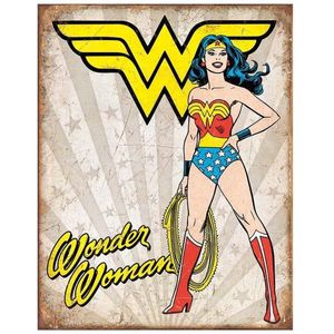 Metalen Retro Bord Wonder Woman