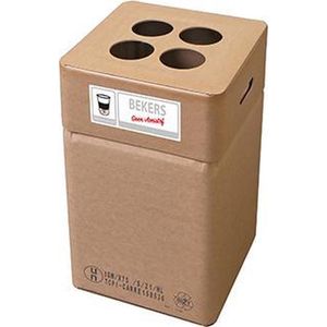 Afvalbak karton, Afvalbox bekers zonder opvangsyst. (hoog 60 cm herbruikbaar)