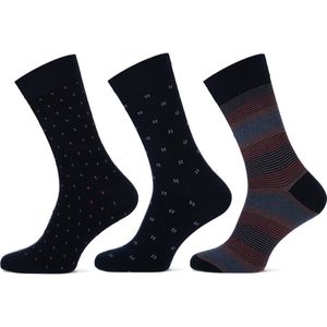 Teckel - 3 Paar Herensokken - Uniek Zakelijke Uitstraling - 75% Katoen - Maat 40/46 - Herensokken - Werksokken - Kantoorsokken