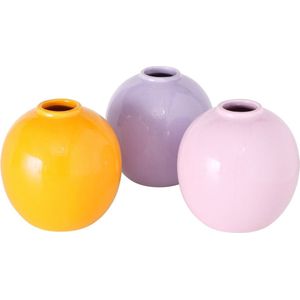 Boltze Home Vaas Rondella H10cm Dia10cm-verkrijgbaar in roze, lila of oranje