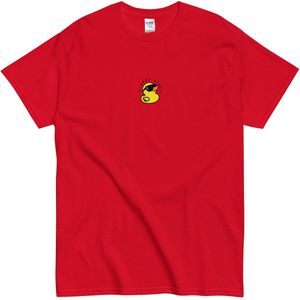 Grappig Dames en Heren Zomer Sferen T Shirt - Cartoon Badeendje Summer Vibes - Rood - S