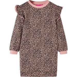 vidaXL-Kinderjurk-met-luipaardprint-104-middelroze