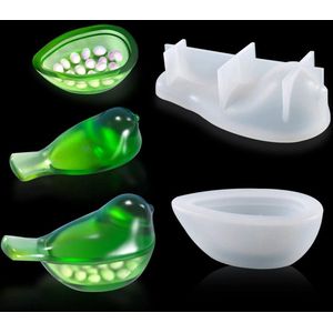 Sieraden Doos Mallen Siliconen Doos met Deksels - Vogelvorm DIY Craft Opbergdoos GietvormSnoepdoos (Resin Mold)