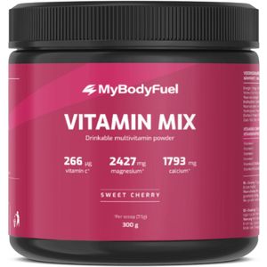 MyBodyFuel - Multivitamine Poeder - Sweet Cherry - Vitamine Mix met Magnesium, Vitamine C, Vitamine D & B12 - 300 g