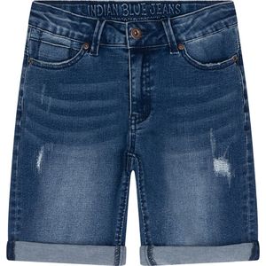 Indian Blue jongens korte jeans Andy Damaged Medium Blue