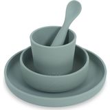 Jollein - Kinderserviesset 4-delig (Ash Green) - Siliconen - Baby Servies, Baby Bestek - 6-18 maanden