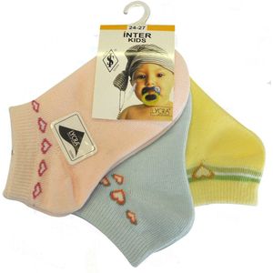 Baby sokjes meisjes fantasie - maat 19/20 - 12 paar - 90% KATOEN - Naadloos