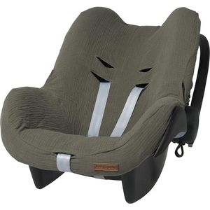 Baby's Only Baby autostoelhoes 0+ Breeze - Hoes voor autostoel groep 0+ - Geschikt voor Maxi-Cosi - Khaki - 100% katoen - Geschikt voor 3-puntsgordel