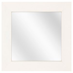 Spiegel met Brede Houten Lijst - Wit - 30 x 30 cm