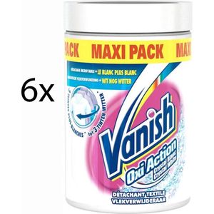 6 x Vanish Vlekverwijderaar poeder Oxi Action Crystal White - 6 x 1 kg Voordeelverpakking